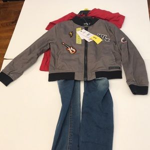 Hudson 3 piece zip up rock jacket, jeans and shirt